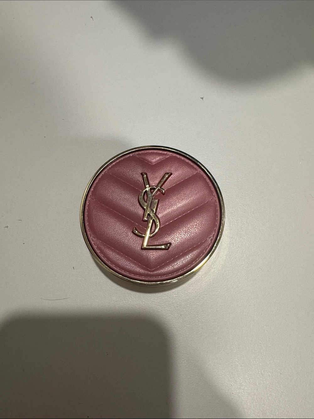 Yves Saint Laurent Quilted Rose Pink Compact Mirror with Gold Logo shade 44